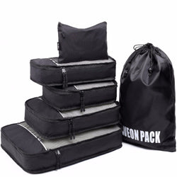 Best Seller Lightweight Travel Packing Cubes 6pcs With Laundry Shoe Bag Suitcase Compression Cubes for Luggage Organizer