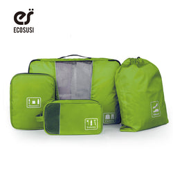 ECOSUSI New Travel Accessories Storage Bag For Clothes Shoes Electronics Toiletry Organizer 4 Pcs/Set Travel Bag Suitcase