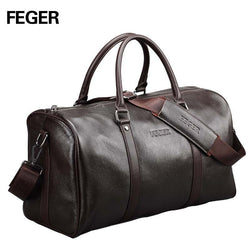 Free shipping FEGER brand fashion extra large weekend duffel bag big genuine leather business men's travel bag popular America
