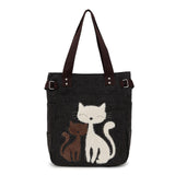 2017 Fashion Women's Handbag Cute Cat Tote Bag Lady  Canvas Bag Shoulder bag
