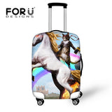 FORUDESIGNS Elastic Luggage Cover with Galaxy Cat Trolley Suitcase Luggage Protective Covers Zip Travel Rain Cover Bags Tumblr