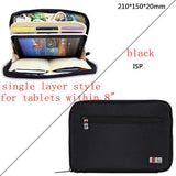 BUBM Double Layer Padded Travel Case Packing Cubes for iPad Mini Electronic Accessories Organizer Makeup Bag