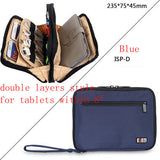 BUBM Double Layer Padded Travel Case Packing Cubes for iPad Mini Electronic Accessories Organizer Makeup Bag