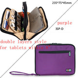 BUBM Double Layer Padded Travel Case Packing Cubes for iPad Mini Electronic Accessories Organizer Makeup Bag