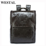 WESTAL Men Backpacks 100% Genuine Leather Men's Travel Bag Fashion Man Backpack Casual Business Backpack Male Backpack  9110
