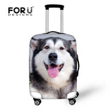 FORUDESIGNS Elastic Travel Luggage Cover Cute Husky Dog Print 18-30 inch Travel Case Dust Cover Elastic Dustproof Suitcase Cover