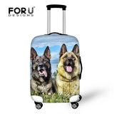 FORUDESIGNS Elastic Travel Luggage Cover Cute Husky Dog Print 18-30 inch Travel Case Dust Cover Elastic Dustproof Suitcase Cover