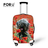 FORUDESIGNS Elastic Travel Luggage Cover Cute Husky Dog Print 18-30 inch Travel Case Dust Cover Elastic Dustproof Suitcase Cover