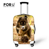 FORUDESIGNS Elastic Travel Luggage Cover Cute Husky Dog Print 18-30 inch Travel Case Dust Cover Elastic Dustproof Suitcase Cover