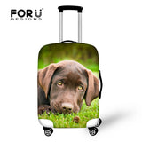 FORUDESIGNS Elastic Travel Luggage Cover Cute Husky Dog Print 18-30 inch Travel Case Dust Cover Elastic Dustproof Suitcase Cover