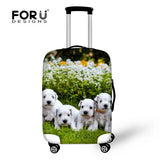 FORUDESIGNS Elastic Travel Luggage Cover Cute Husky Dog Print 18-30 inch Travel Case Dust Cover Elastic Dustproof Suitcase Cover