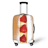 FORUDESIGNS Travel Suitcase Protector Cover Food Meat Strawberry Fish Print Elastic Luggage Covers for 18-30 Inch Trolley Cases