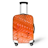 FORUDESIGNS Travel Suitcase Protector Cover Food Meat Strawberry Fish Print Elastic Luggage Covers for 18-30 Inch Trolley Cases