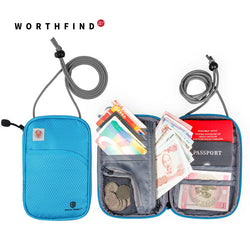 WORTHFIND Mutifunction Travel Bag For Passport Organiser Wallet Passport ID Card Bank Card Organizer Bag Clutch Wallets Zipper