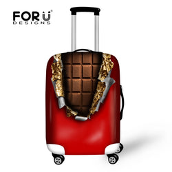 3d chocolate travel suitcase luggage cover for 18 20 22 24 26 28 30 inch luggage protective coves funny elastic dirtproof cover